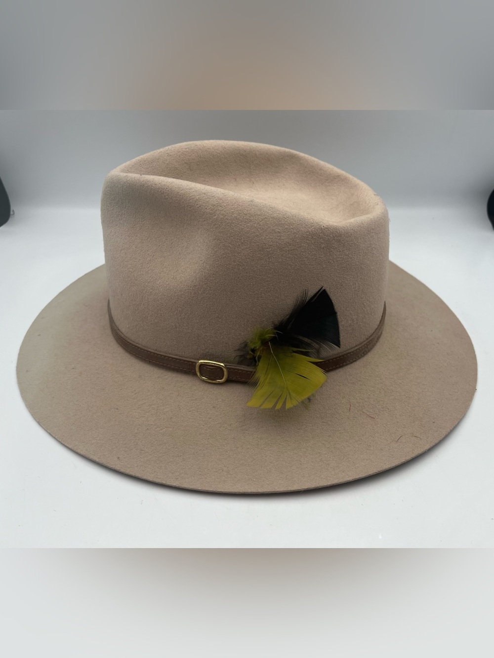 Designer Collection Fedora Godfather Cowboy Pure Wool Hat Cap w Feather XL ~ USA